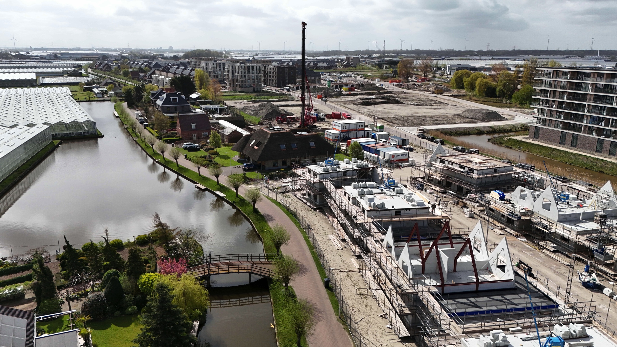 Waelse Tuin vanuit de lucht – de bouw in volle gang